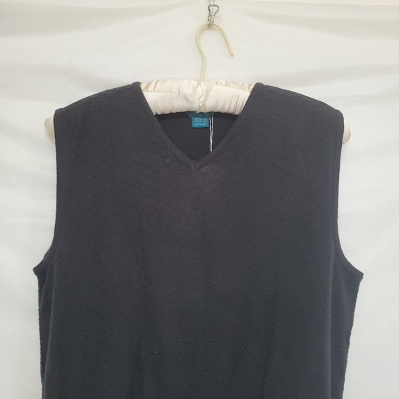 Astra Classic Textured Knit Black Sweater Vest Men's X-Large NWT - Picture 3 of 9
